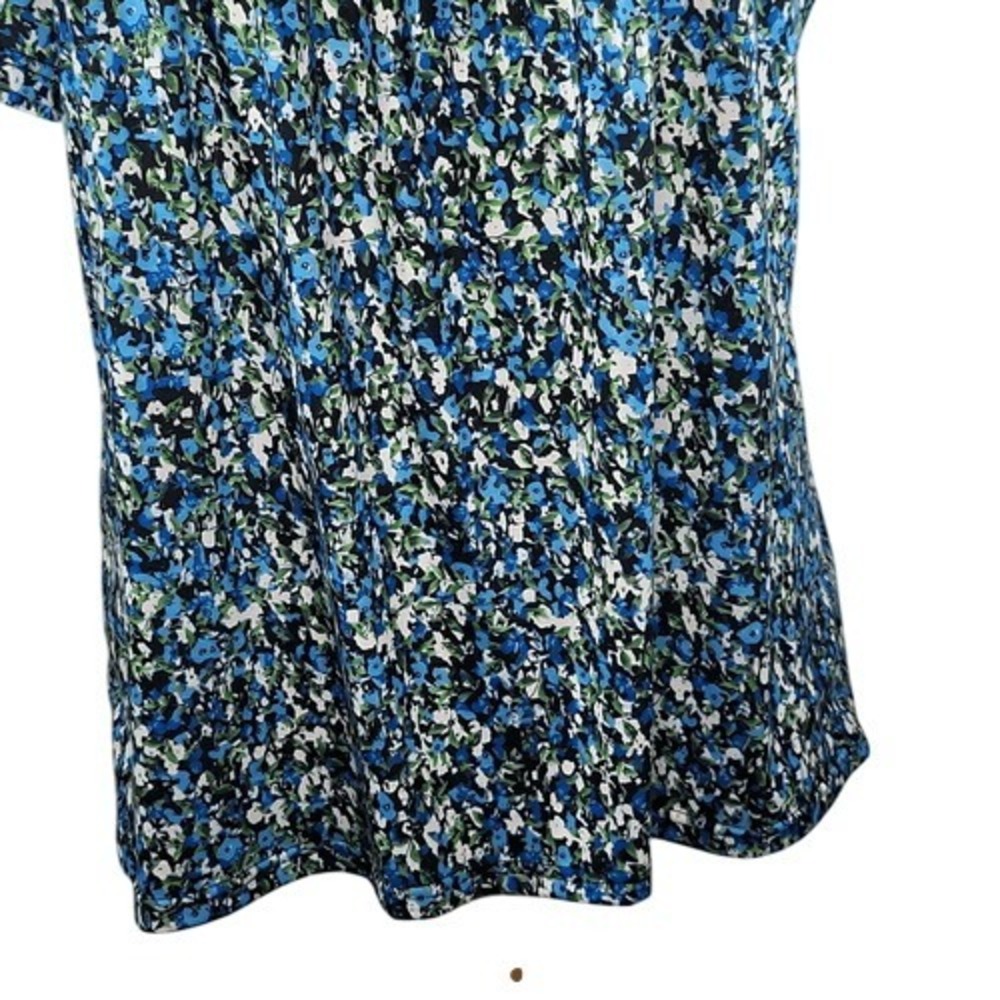 Wesso Blue Floral Short Sleeved Blouse - Picture 3 of 12